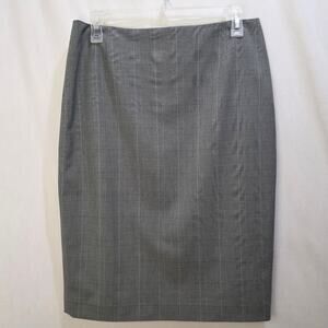 Tahari Arthur S. Levine Gray Blue Glen Plaid Straight Office Pencil Skirt, 8